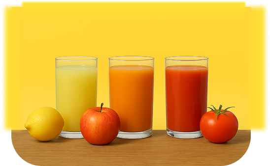 Зображення набору натуральних соків Ромашкіна